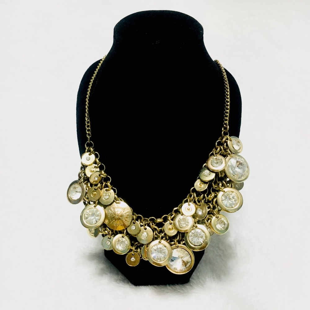 Acrylic Jewels Cluster Statement Necklace Fashion Jewelry